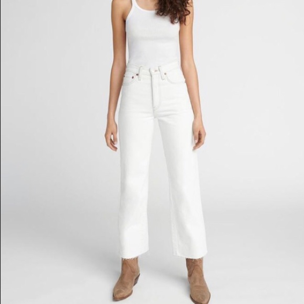 Re/done wide leg crop denim